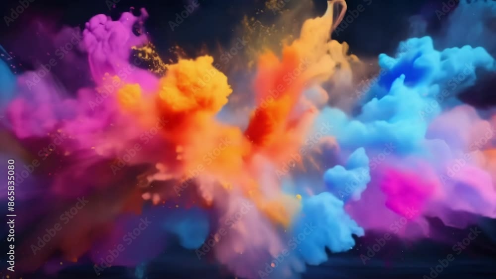 Aufkleber a symphony of vivid colors explodes against a backdrop of darkness creating a breathtaking visual sp