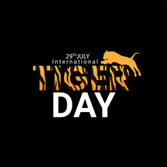 International Tiger Day typography logo lettering thematic creative vector illustration banner poster design, World Wildlife Day Concept Nature reserve conserve Wildlife reserve tiger, Environment day