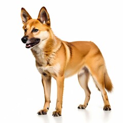 New guinea singing dog breed against white background, AI Generated