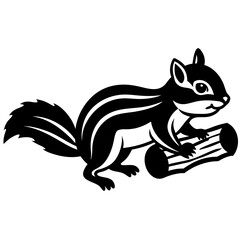 Squirrel icon silhouette vector Illustration.