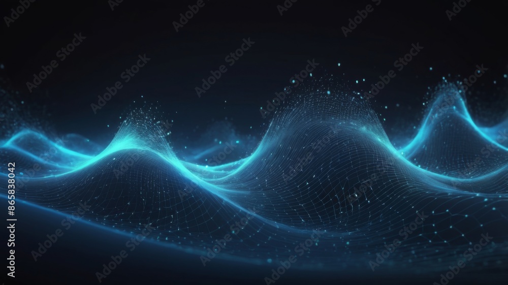 Aufkleber abstract digital wave of particles. futuristic point waves. technology background
