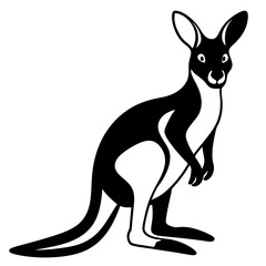 Kangaroo icon silhouette vector Illustration white background.