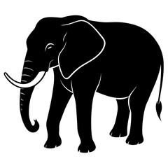 Elephant silhouette vector Illustration.