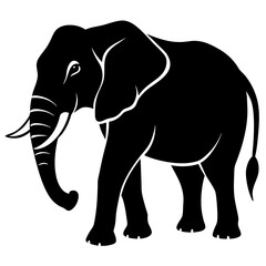 Elephant silhouette vector Illustration.