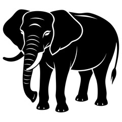 Elephant silhouette vector Illustration.