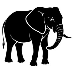Fototapeta premium Elephant silhouette vector Illustration.