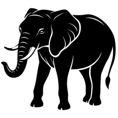 Elephant silhouette vector Illustration.