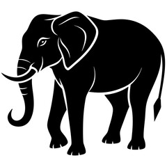 Elephant silhouette vector Illustration.