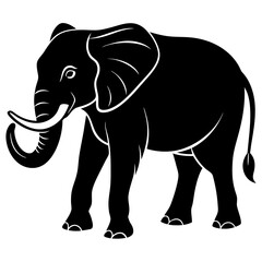 Obraz premium Elephant silhouette vector Illustration.