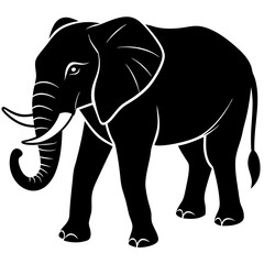 Elephant silhouette vector Illustration.