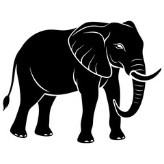 Obraz premium Elephant silhouette vector Illustration.