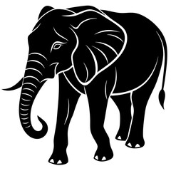 Elephant silhouette vector Illustration.