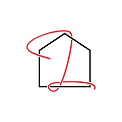 Letter L and House Logo Vector 090