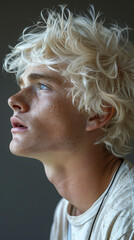 portrait of a Blond man profile