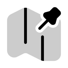 pin map icon with bulk style, perfect for user interface projects