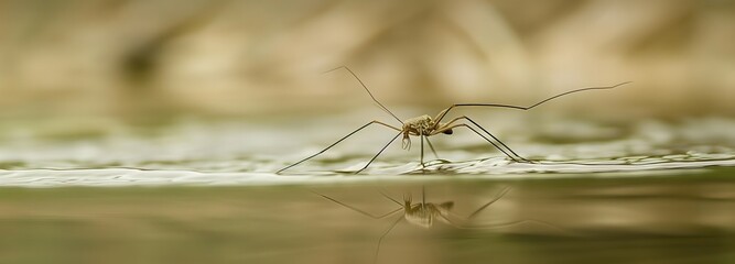21. A water strider gliding effortlessly on water