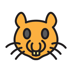 Hamster Vector Filled Icon Design