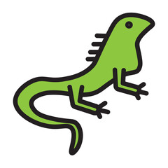 Iguana Vector Filled Icon Design