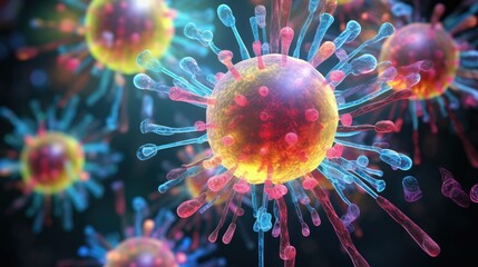 Bacteria inside body, medicine microbiology virus