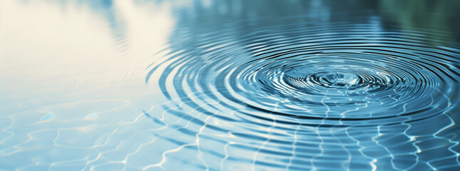 beautiful abstract water ripples and reflections with sunlight on blue white beige background banner for spa wellness beach vacation simple design