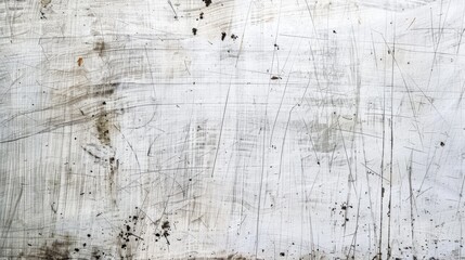 A weathered, white surface with scratches and marks.  Great for background or texture.