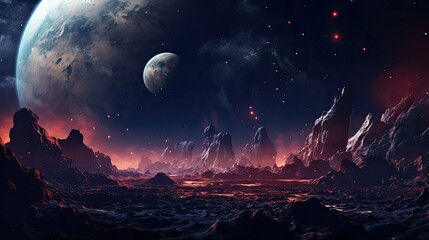 Abstract planets and space background