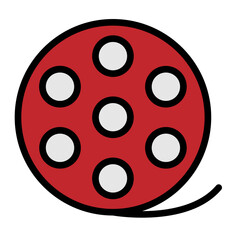 Film Reel Vector Filled Icon Design