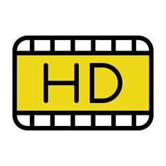 HD Film Vector Filled Icon Design