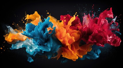 Fototapeta premium Abstract paint splashes in dynamic display