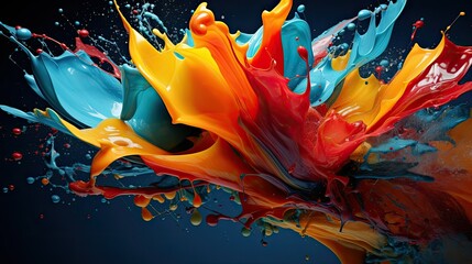 Abstract paint splashes in dynamic display