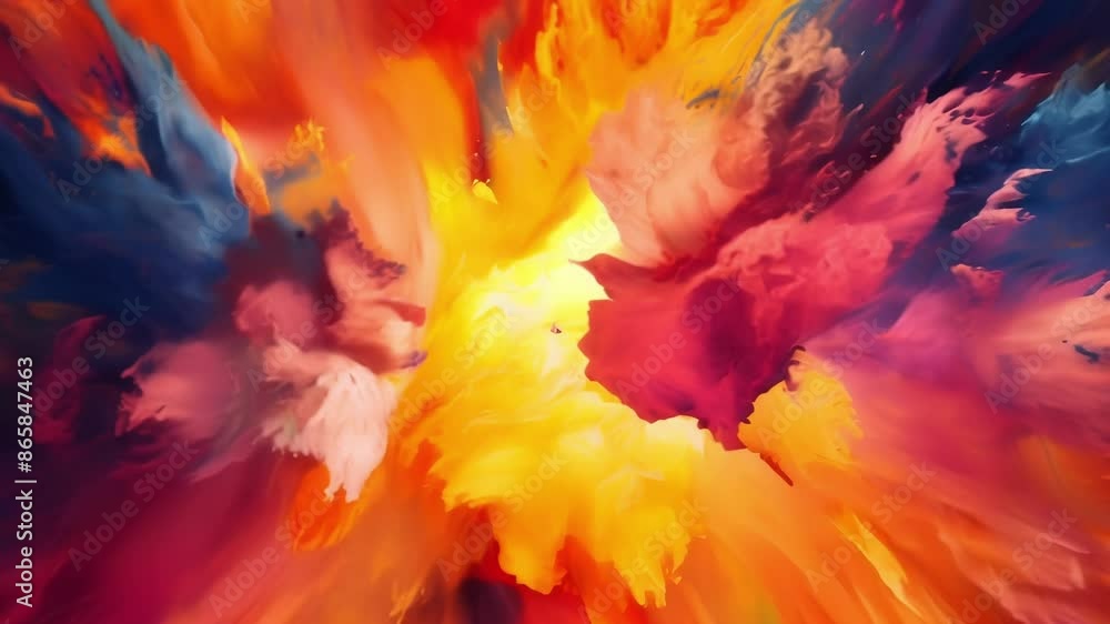 Poster fiery explosions of color erupting into a mesmerizing display of abstract art.