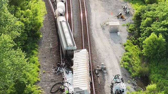 Derailed Train Cars Video | train derailment