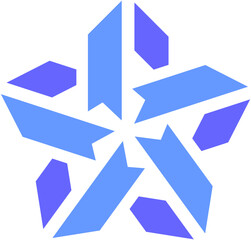 A star with blue and white stripes