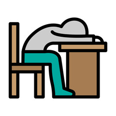 Tired Vector Filled Icon Design