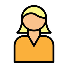 Woman Vector Filled Icon Design