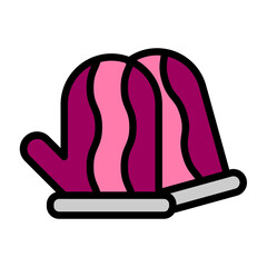 Mittens Vector Filled Icon Design