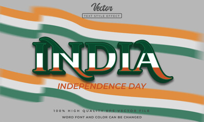 Editable India independence day text effect