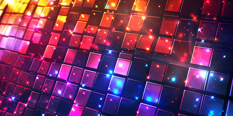 Fototapeta premium colorful grid background with glowing lights, generative AI