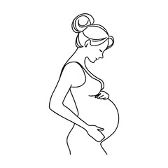 Pregnant woman silhouette. Vector illustration