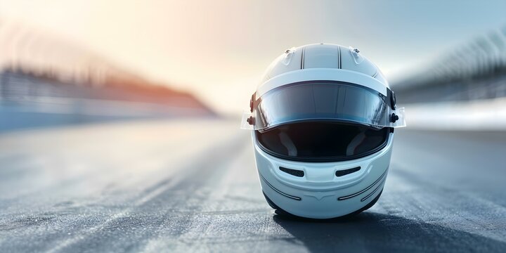 Helmet designed for race car drivers on a track. Concept Racing Gear, Safety Equipment, Track Accessories, Motorsport Fashion, Driver Protection