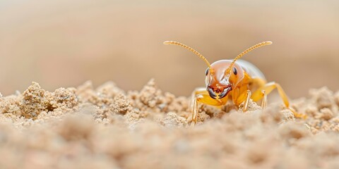 Closeup of termite treatment application demonstrating pest control service effectiveness in elimination. Concept Pest Control, Termite Treatment, Closeup Shots, Effective Solutions, Elimination Demo