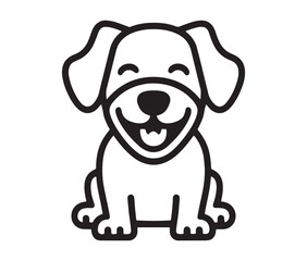 Happy Dog silhouette art vector illustration 