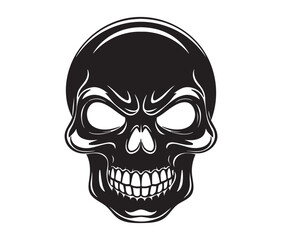 Human skull silhouette art vector illustration