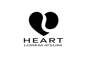 Elegant Heart Logo Silhouette for Romantic Design