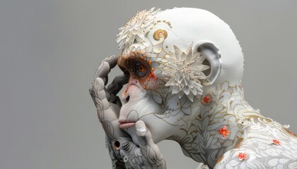 Decorated Monkey Sculpture