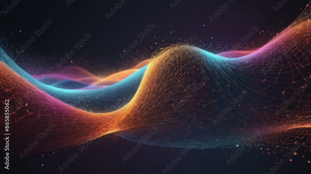 Aufkleber abstract technology full particle mesh background