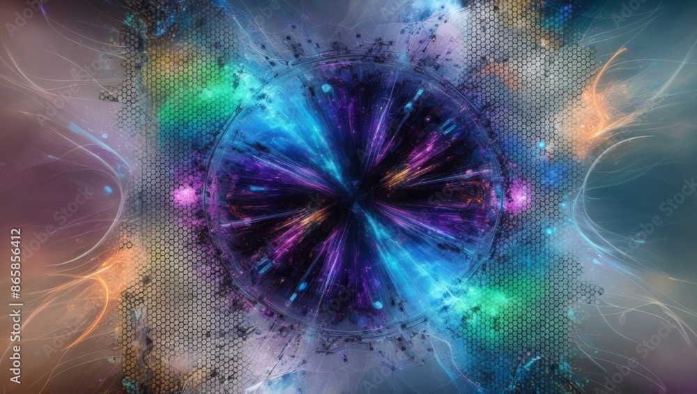 Aufkleber abstract technology full particle mesh background