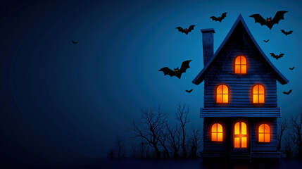 Fototapeta premium A house with bats flying around it