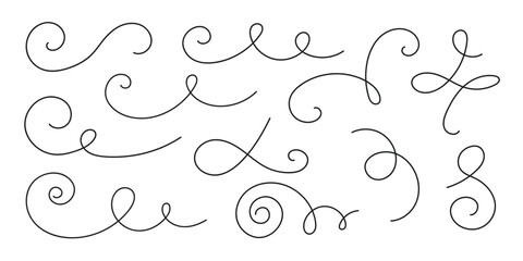 Flourishes, swirls, decorative elements vector collection.