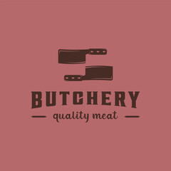 butchery logo vintage vector illustration icon template graphic design